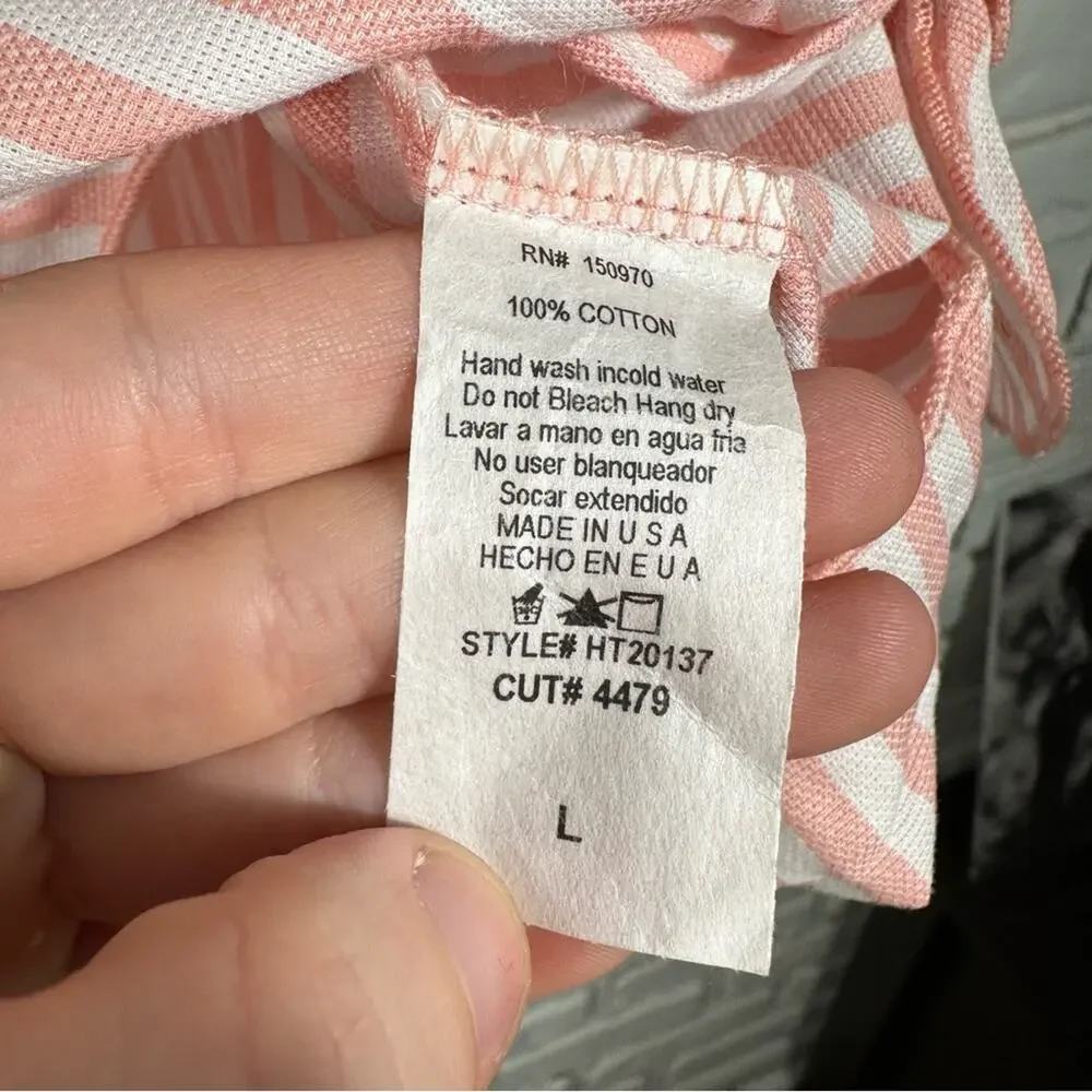 NWT Lavender Field Striped Tie Front Top Size Large - Picture 5 of 8